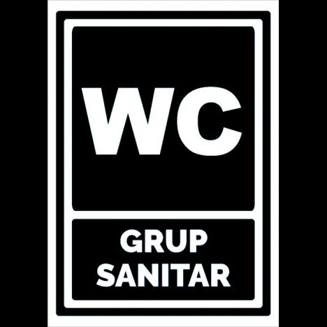 Indicator negru wc grup sanitar